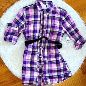 CRB Girl | Purple Plaid Button Up and Graphic Tee